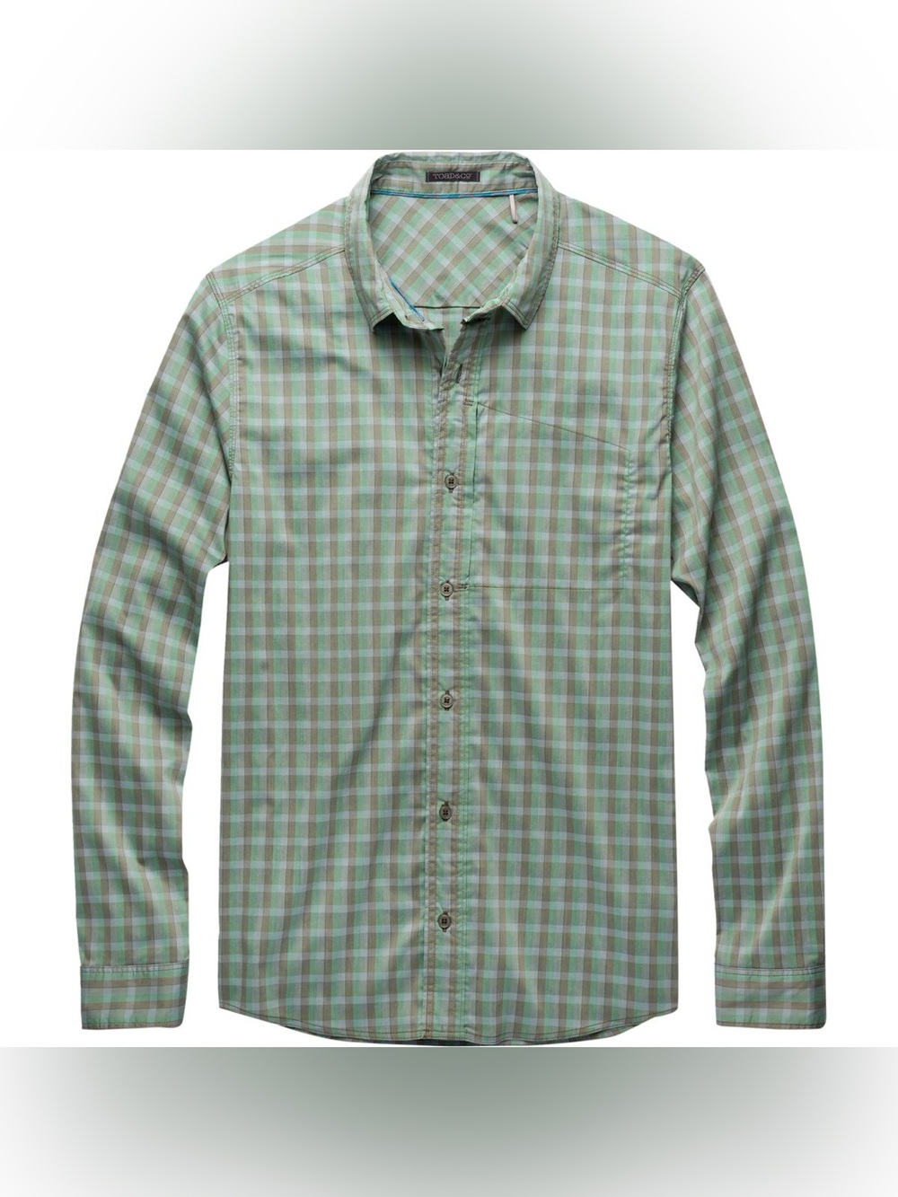 Toad&Co Men’s Panorama Shirt Size XL Gorpcore Outdoor Green Plaid Long Sleeve